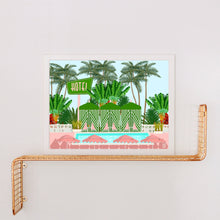 Load image into Gallery viewer, Hotel Pool and Cabanas Art Print
