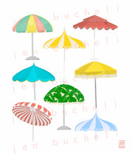 Load image into Gallery viewer, Beach Umbrellas Art Print
