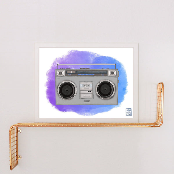 80's Old School Boom Box Art Print