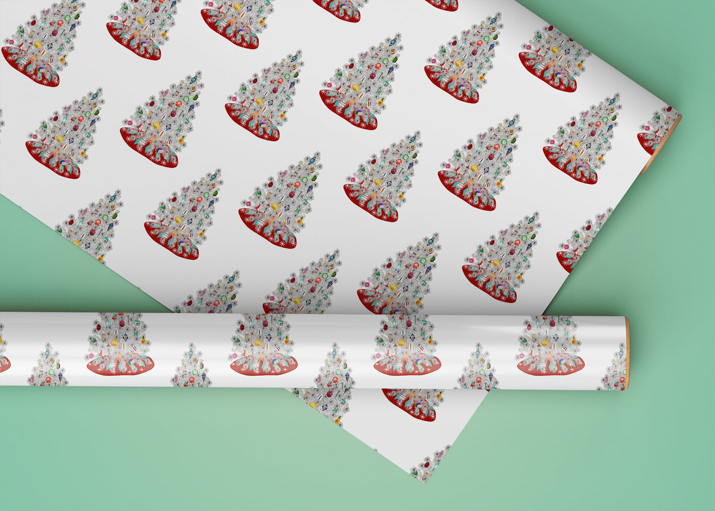 Aluminum Christmas Tree Specialty Art Wrapping Paper One of a Kind