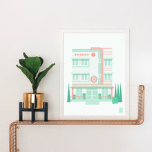 Load image into Gallery viewer, Art Deco Coffee Shop Christmas Art Print
