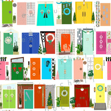 Load image into Gallery viewer, Mod Advent Doors Specialty Art Wrapping Paper One of a Kind
