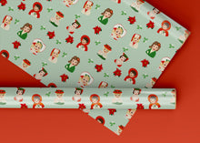 Load image into Gallery viewer, Christmas Lady Head Vases Specialty Art Wrapping Paper One of a Kind
