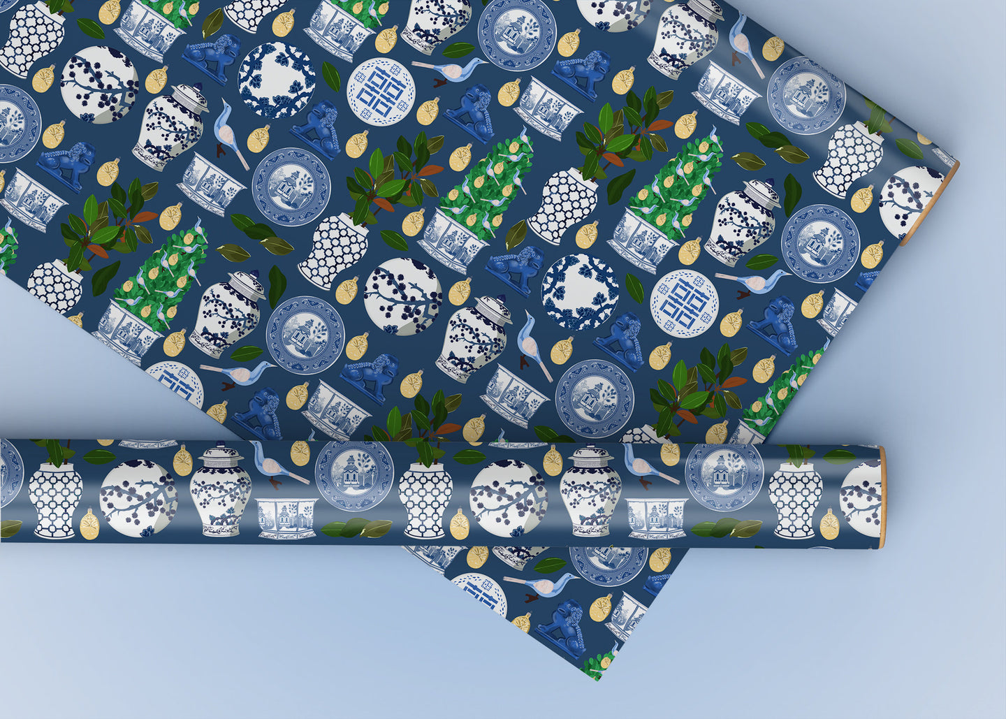 Chinoiserie Christmas Wrapping Paper
